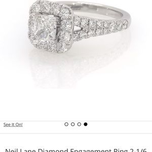 Neil Lane Diamond Engagement Ring 2-1/6 ct te cushion cut 14k white gold